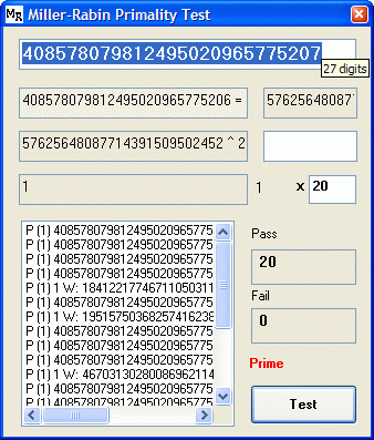 Miller-Rabin Primality Test
